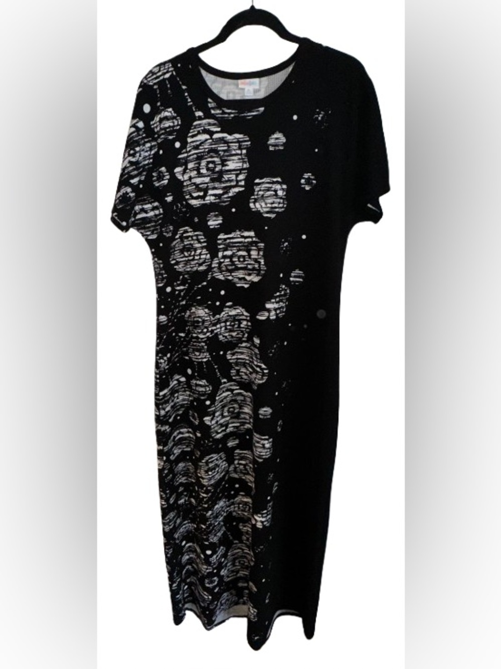 LuLaRoe Black and White Floral Abstract Maxi Dress